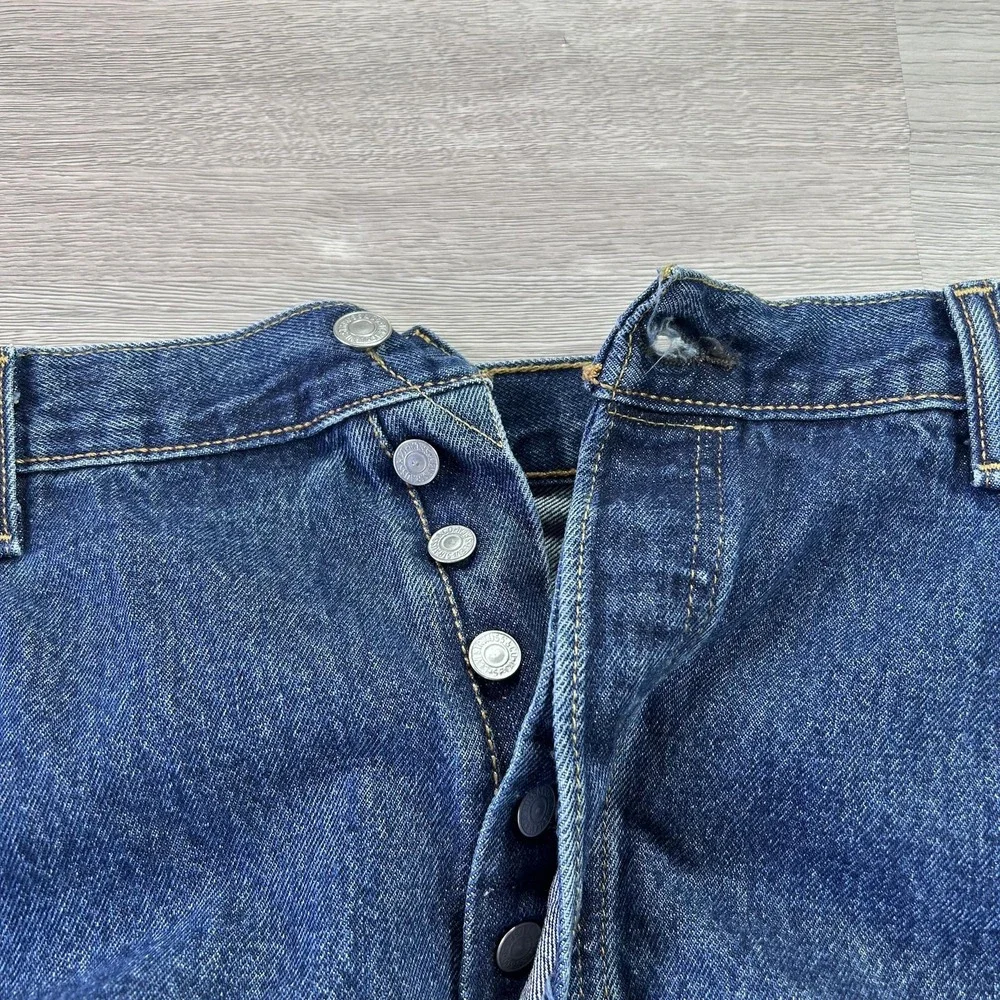 Levis 501 Jeans Mens 40x30‎ Blue Button Fly Straight Leg 100% Cotton Denim